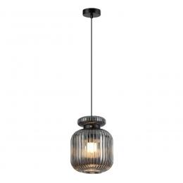 Odeon light 5042/1B PENDANT ODL24 309 черный/дымчатый/металл/стекло/эко.кожа Подвес E27 1*60W JUGI  - 3 купить